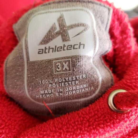 Athletech Hooded Fleece Sweatshirt Men's Size 3XL Red - Picture 5 of 7